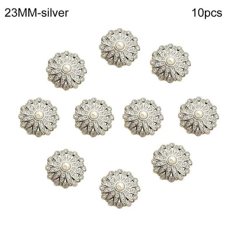10pcs Retro Metal Pearl Decorative Sewing Buttons DIY Clothing Craft Accessories 8