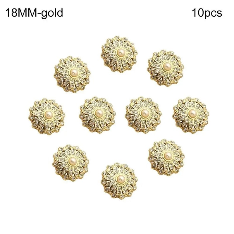 10pcs Retro Metal Pearl Decorative Sewing Buttons DIY Clothing Craft Accessories 3
