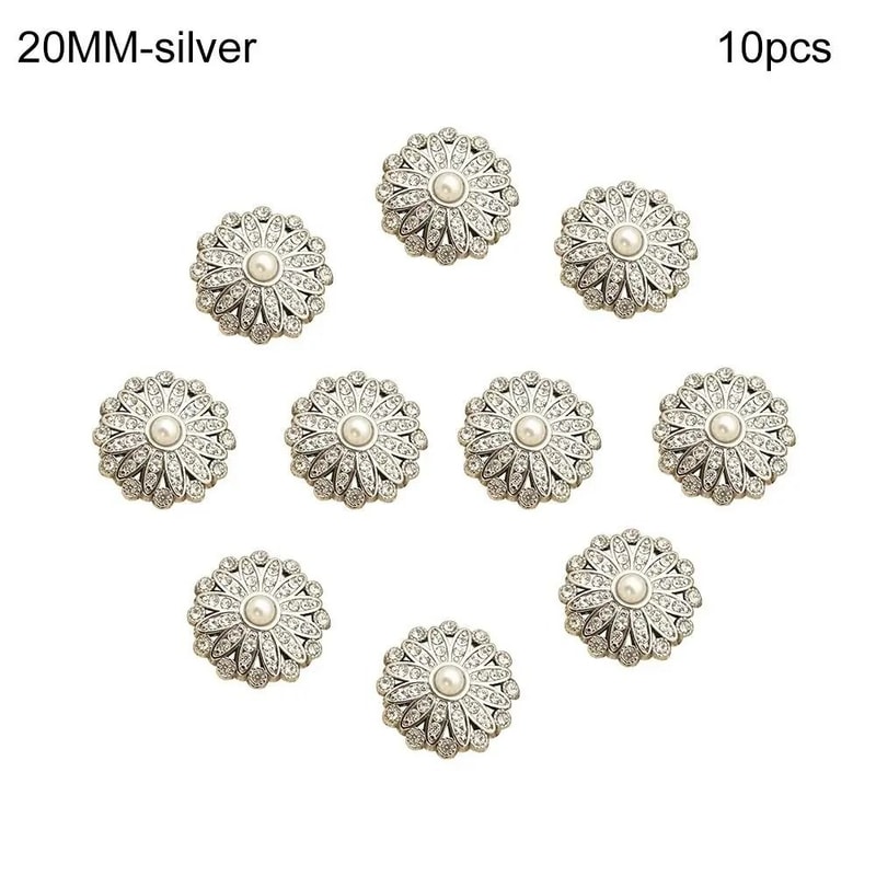 10pcs Retro Metal Pearl Decorative Sewing Buttons DIY Clothing Craft Accessories 5