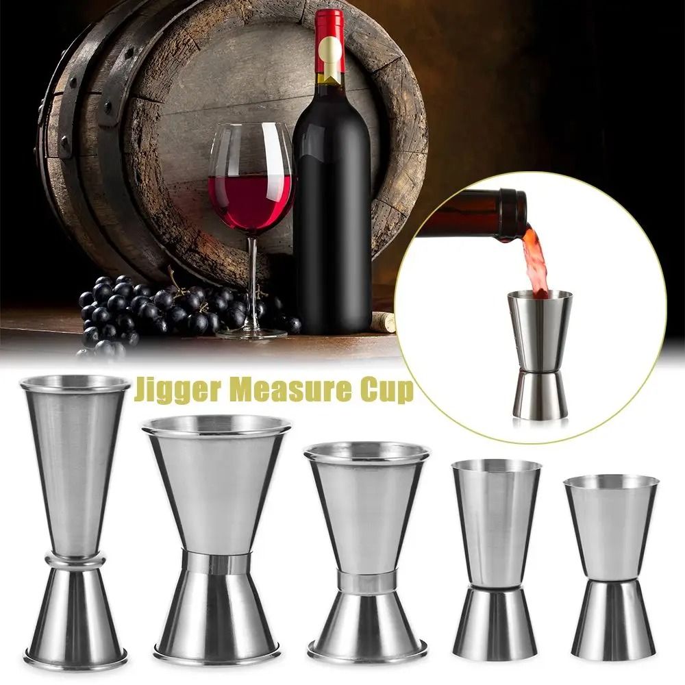 Stainless Steel Cocktail Jigger Double Shot Measure Bar Measuring Cup Tool 10