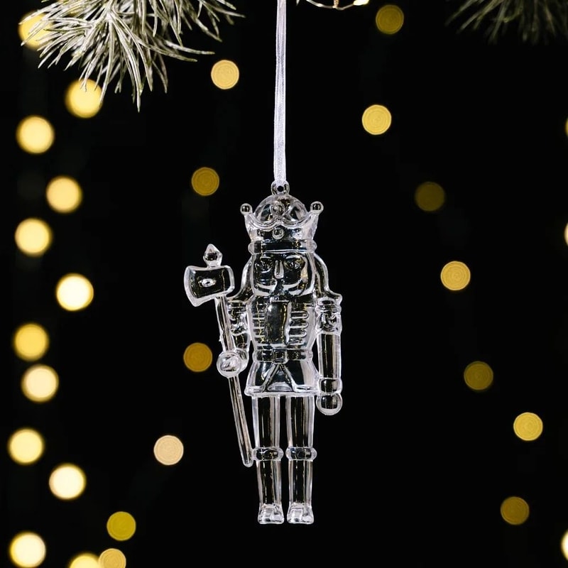 Clear Acrylic Christmas Ornaments Angel Hanging Transparent Tree Decorations 1