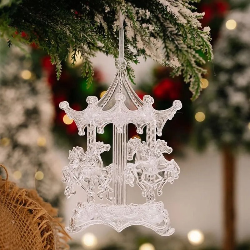 Clear Acrylic Christmas Ornaments Angel Hanging Transparent Tree Decorations 10