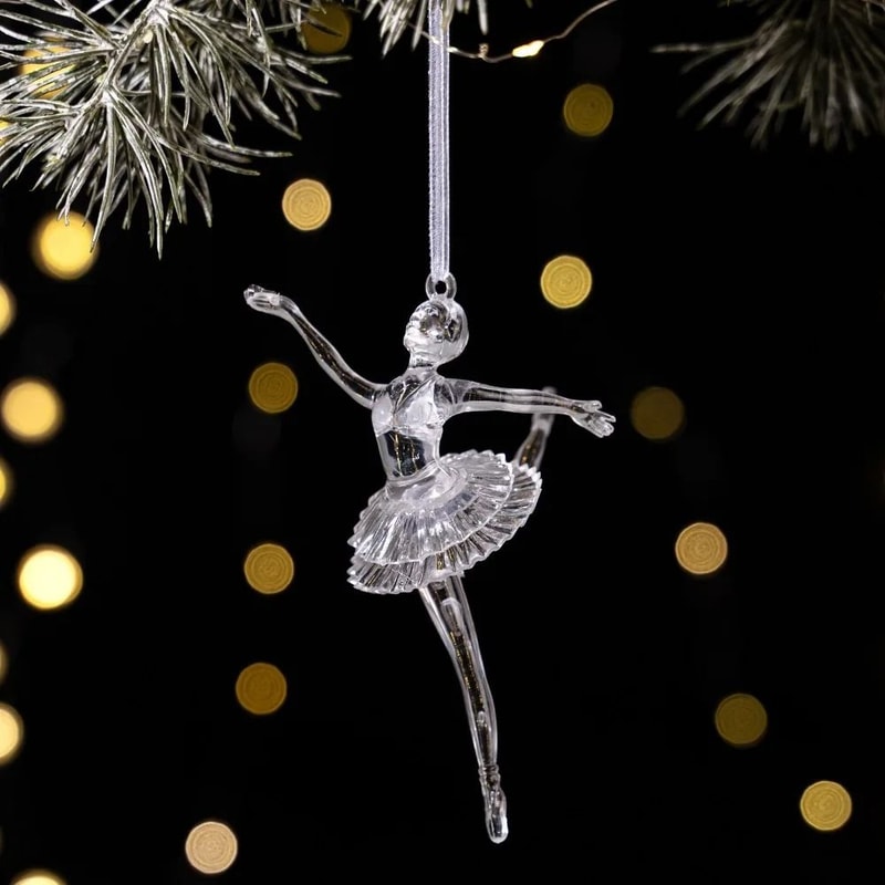 Clear Acrylic Christmas Ornaments Angel Hanging Transparent Tree Decorations 3