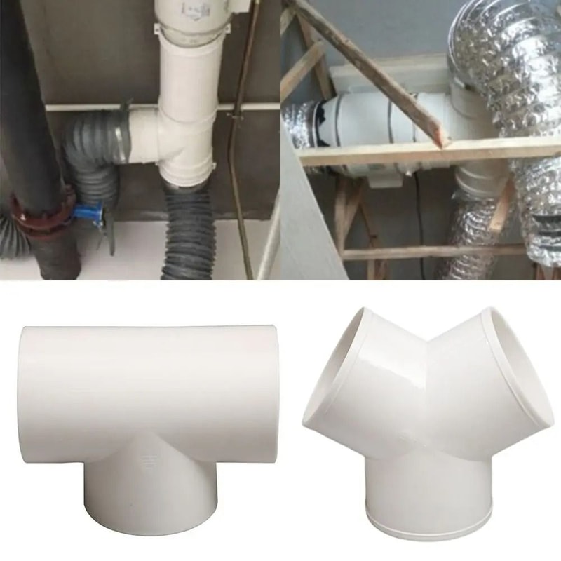 PVC Ventilation Duct Connector Splitter Y T Joint Exhaust Pipe Coupler 0