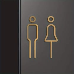 black gold brass toilet door sign plate elegant bathroom wc sign board