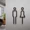Black Gold Brass Toilet Door Sign Plate Elegant Bathroom WC Sign Board 1