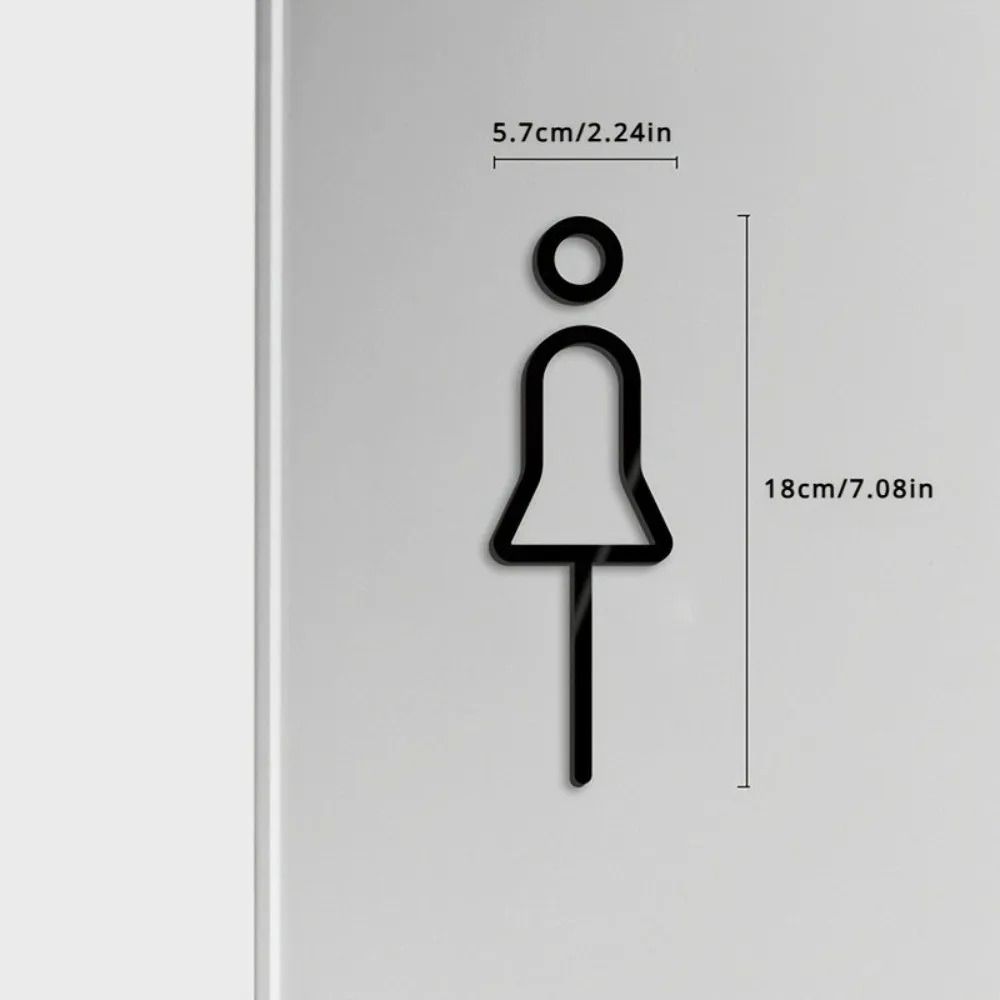 Black Gold Brass Toilet Door Sign Plate Elegant Bathroom WC Sign Board 3