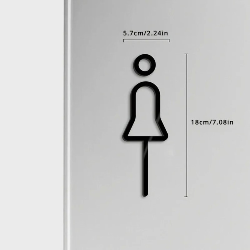 Black Gold Brass Toilet Door Sign Plate Elegant Bathroom WC Sign Board 3