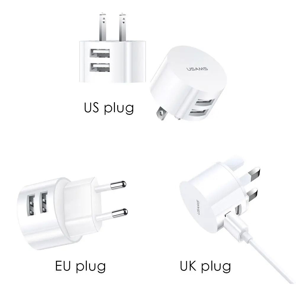 Dual USB Wall Charger 21A Fast Phone Charging Adapter Compact Travel Charger 0