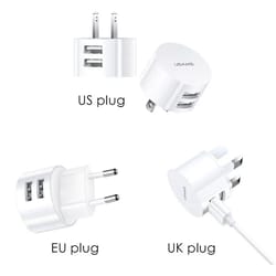 dual usb wall charger 2.1a fast phone charging adapter compact travel charger