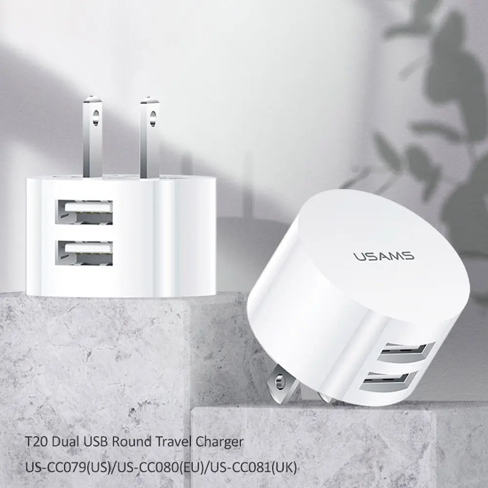 Dual USB Wall Charger 21A Fast Phone Charging Adapter Compact Travel Charger 4