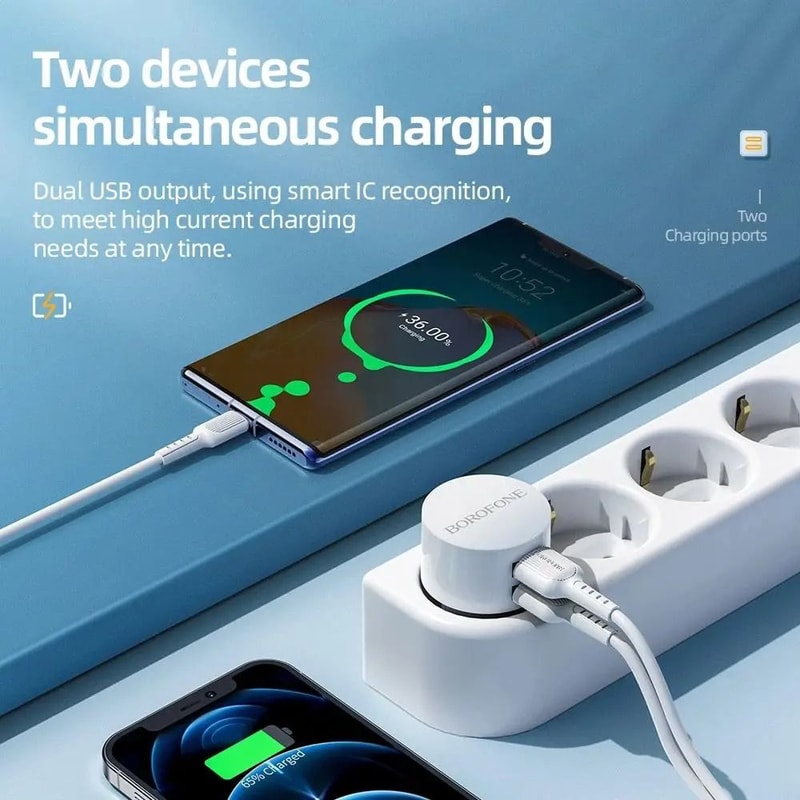 Dual USB Wall Charger 21A Fast Phone Charging Adapter Compact Travel Charger 7