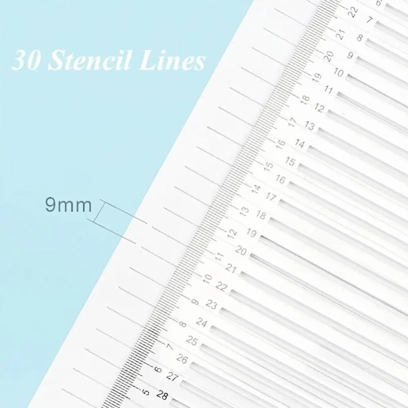 Calligraphy Stencil Ruler Transparent Writing Template Straight Line Handwriting Guide 4