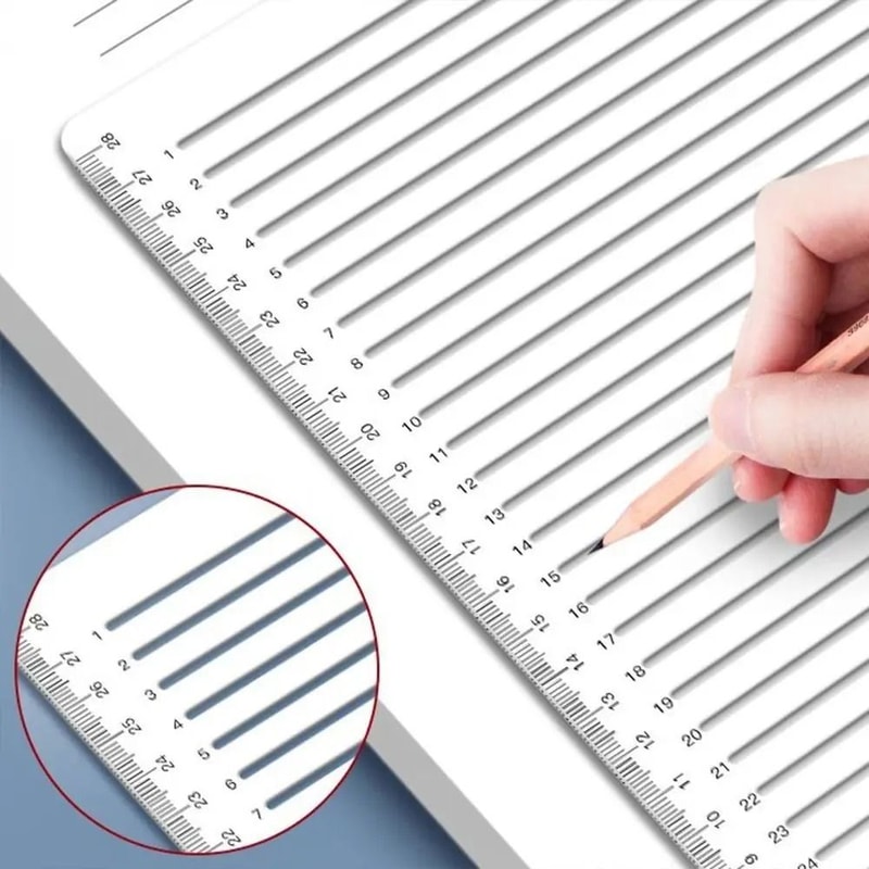 Calligraphy Stencil Ruler Transparent Writing Template Straight Line Handwriting Guide 0