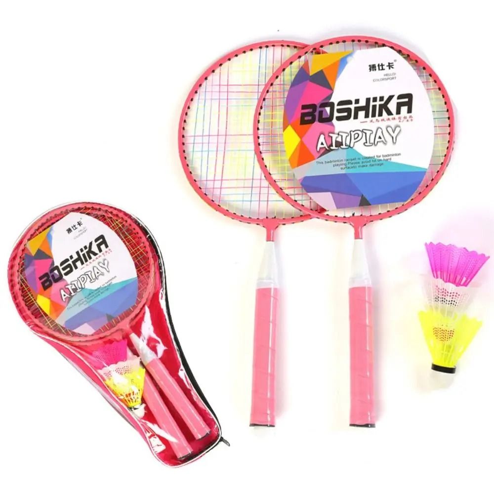 Kids Badminton Set Lightweight Racket Set With Carry Bag Family Outdoor Game 3