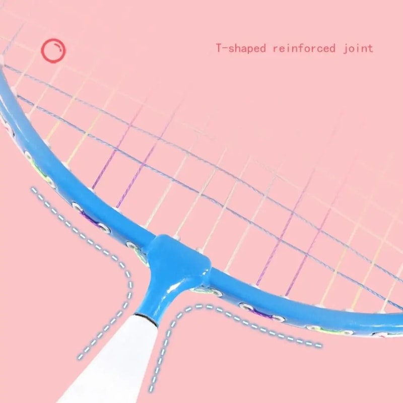 Kids Badminton Set Lightweight Racket Set With Carry Bag Family Outdoor Game 7