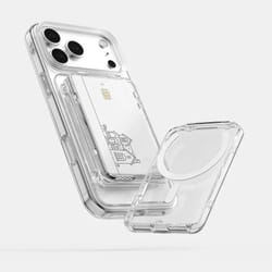 transparent magsafe card holder wallet stand with shockproof magnetic design