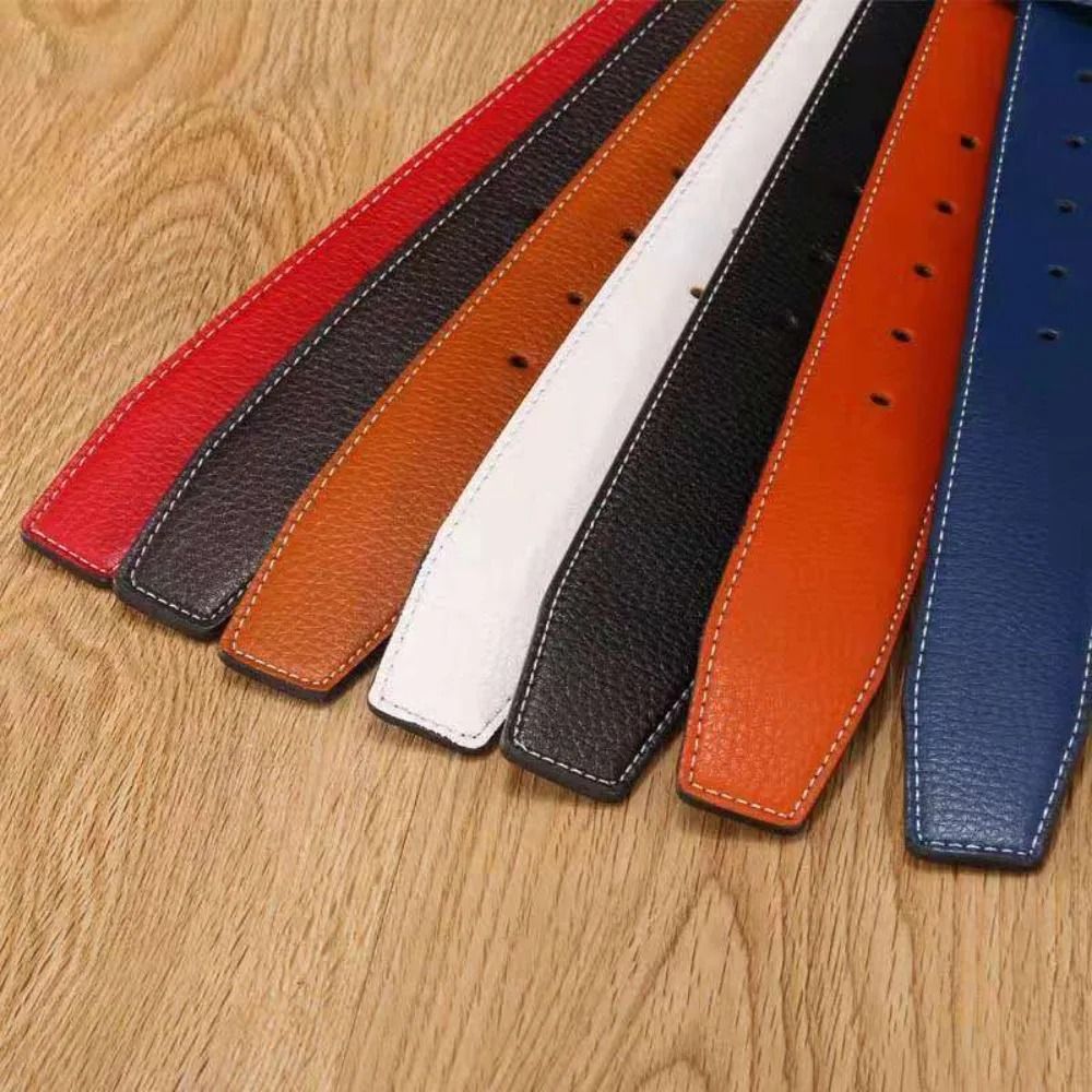 Genuine Leather Replacement Belt Strap Durable No Buckle Waistband For Jeans And Trousers 12