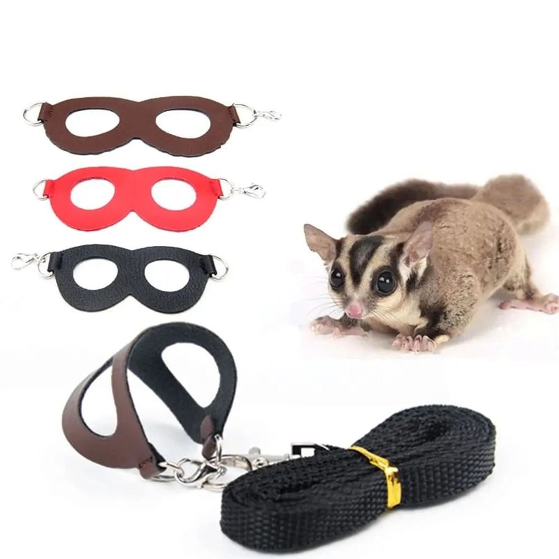 PU Leather Small Pet Harness Leash Set For Hamster And Guinea Pig 5