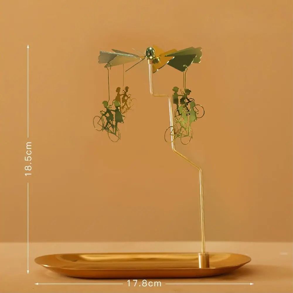 Gold Rotating Candle Holder Spinning Tealight Decor For Wedding And Home 4