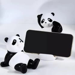 cute panda phone holder resin desk stand and decorative figurine