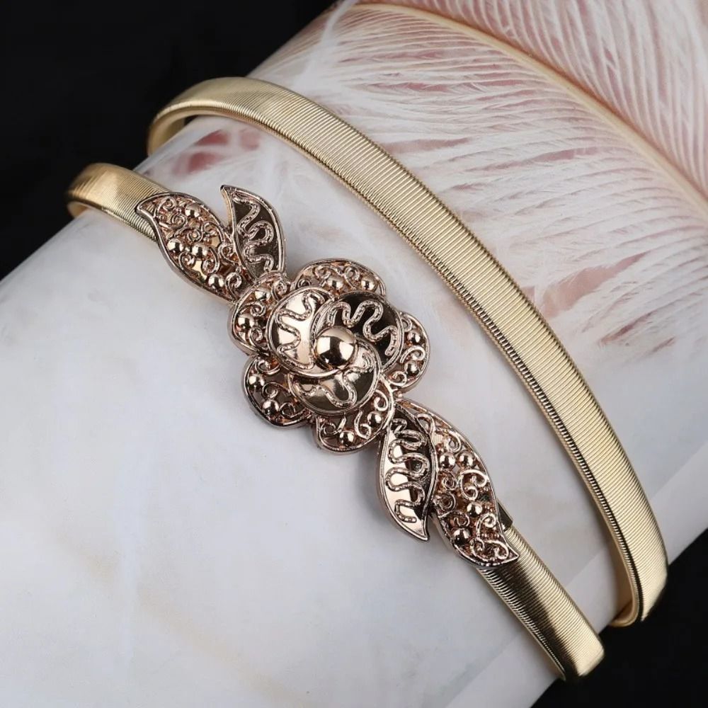 Gold Chain Belt Elastic Waist Chain Fashion Stretch Metal Belt For Women 4