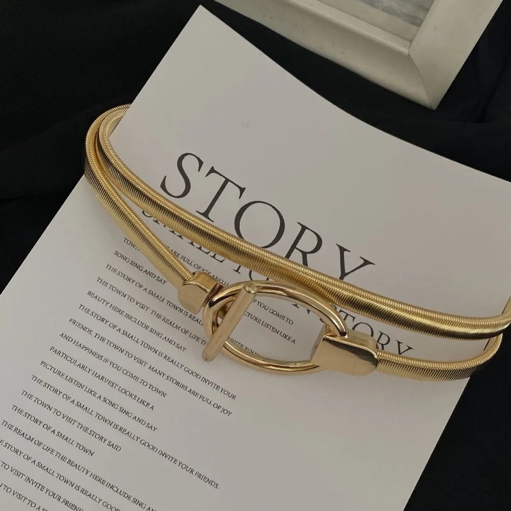 Gold Chain Belt Elastic Waist Chain Fashion Stretch Metal Belt For Women 0