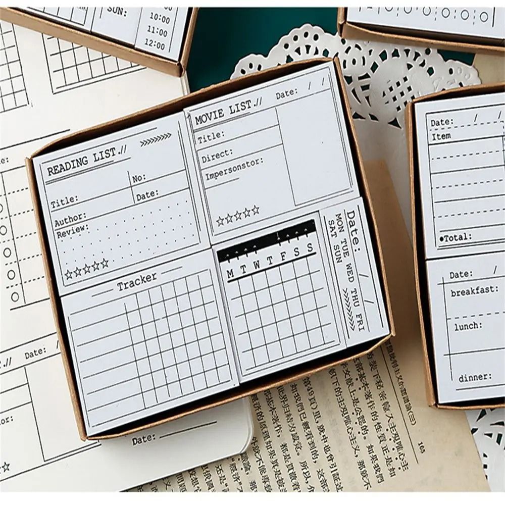 Wooden Journal Stamp Set Planner Scrapbooking To Do List Stamps 5