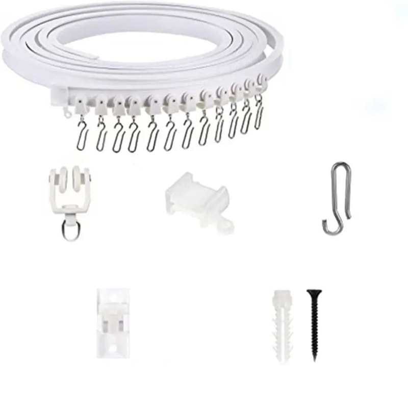 Modern Silent Curtain Track Rail Bendable Plastic Ceiling Curtain Track 3