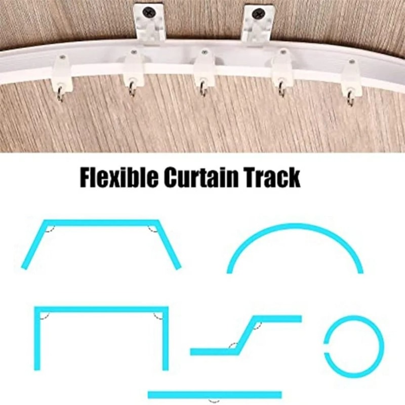 Modern Silent Curtain Track Rail Bendable Plastic Ceiling Curtain Track 4