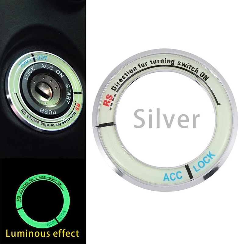Luminous Car Ignition Switch Cover Alloy Engine Start Button Ring For Toyota Corolla 2