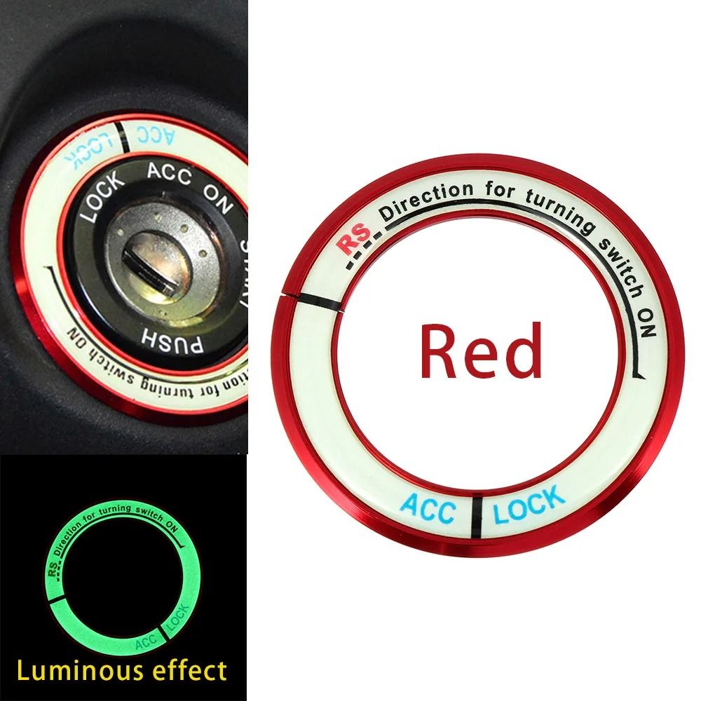 Luminous Car Ignition Switch Cover Alloy Engine Start Button Ring For Toyota Corolla 5
