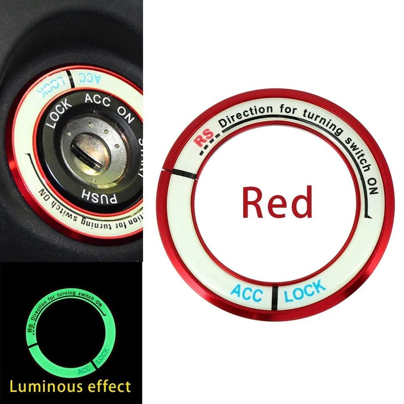 Luminous Car Ignition Switch Cover Alloy Engine Start Button Ring For Toyota Corolla 5