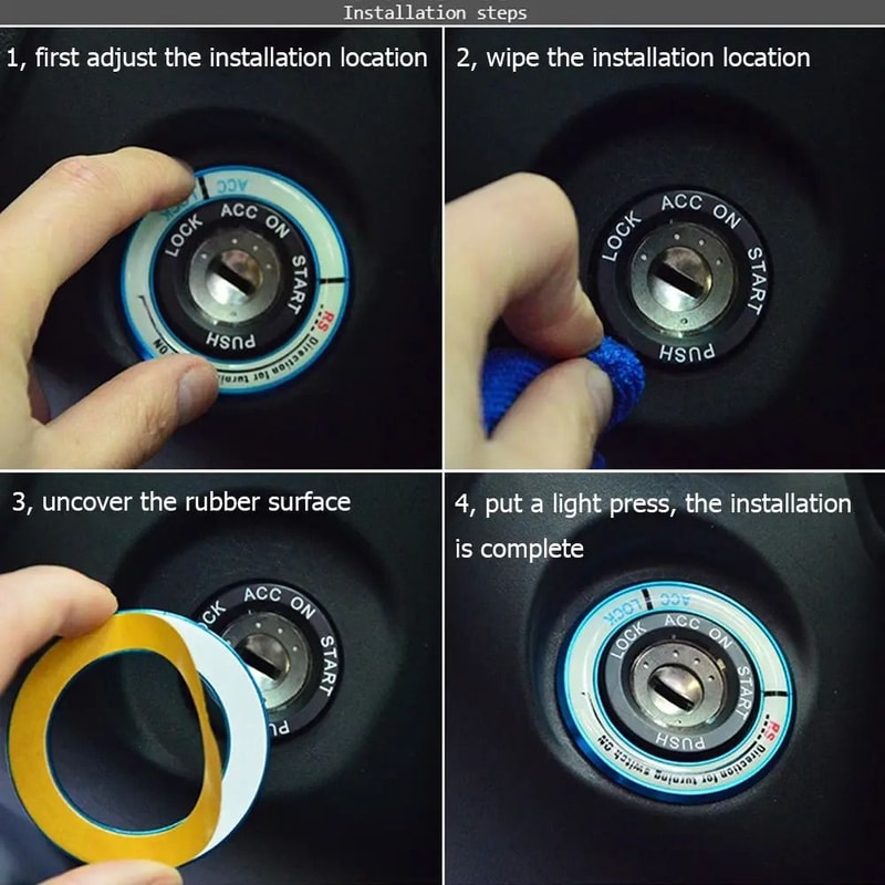 Luminous Car Ignition Switch Cover Alloy Engine Start Button Ring For Toyota Corolla 9