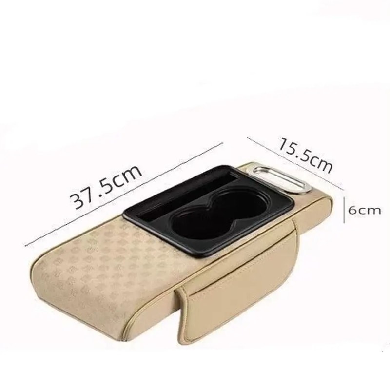 Car Armrest Cushion Center Console Pad With Storage Cup Holder And Tissue Box 11