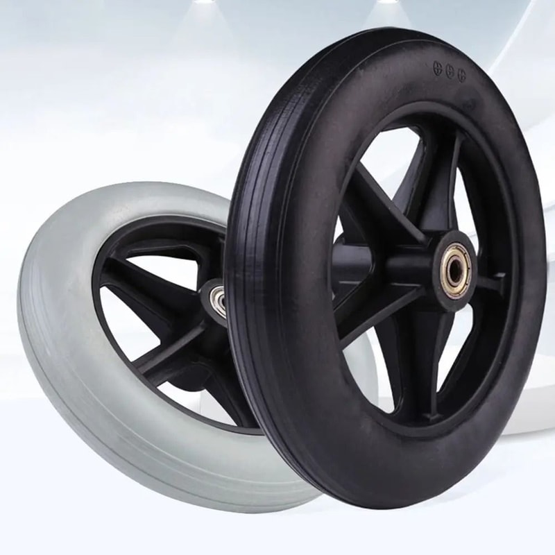 Heavy Duty Wheelchair Caster Wheel Solid Tire Front Wheel Replacement 0