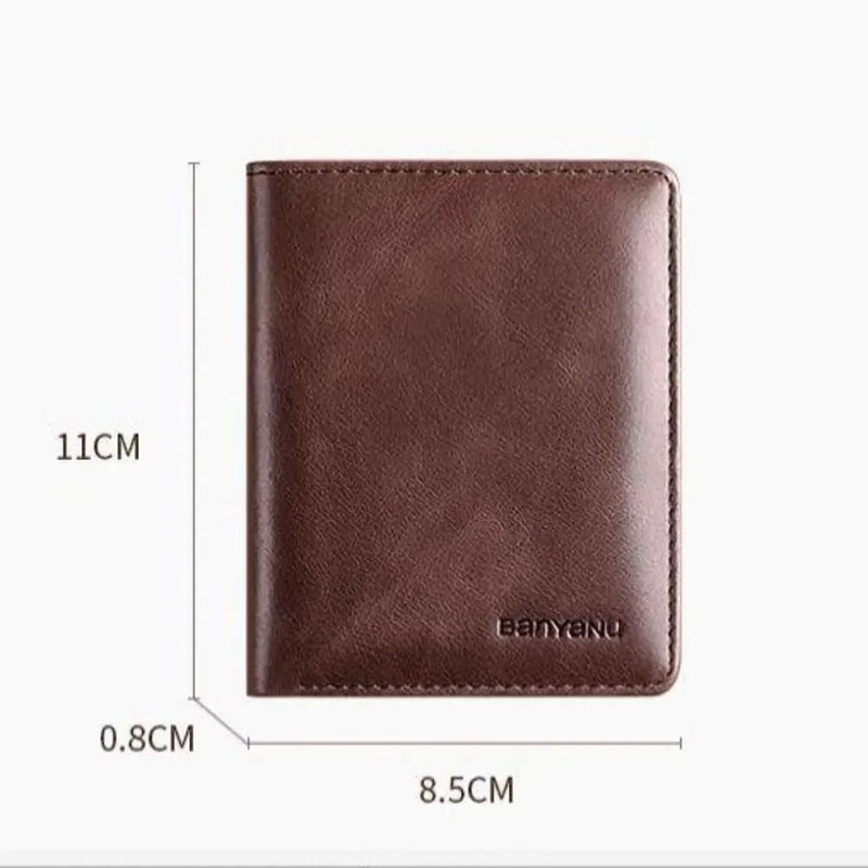 Mens Slim Leather Mini Wallet RFID Card Holder With Money Clip 4