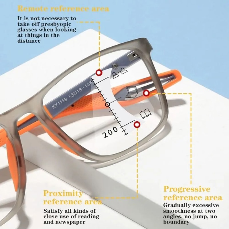 Progressive Reading Glasses Anti Blue Light TR90 Multifocal Eyewear 5