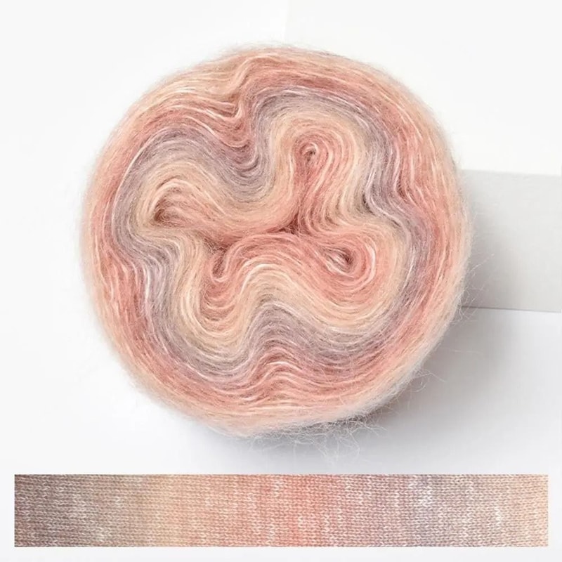 Rainbow Gradient Cake Yarn Cotton Blend Soft Crochet Lace Yarn 10