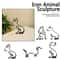 Modern Wrought Iron Dog Figurine Abstract Animal Sculpture Home Decor 10