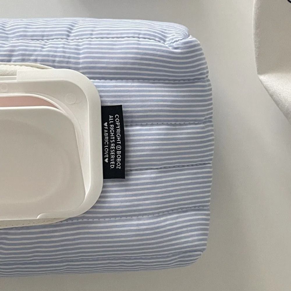Striped Quilted Wet Wipe Pouch Portable Tissue Organizer Case 1
