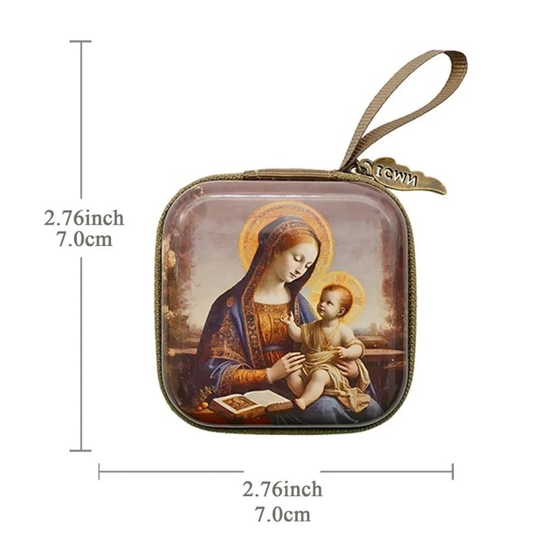 Portable Rosary Storage Bag Prayer Pouch Christian Jewelry Case 6