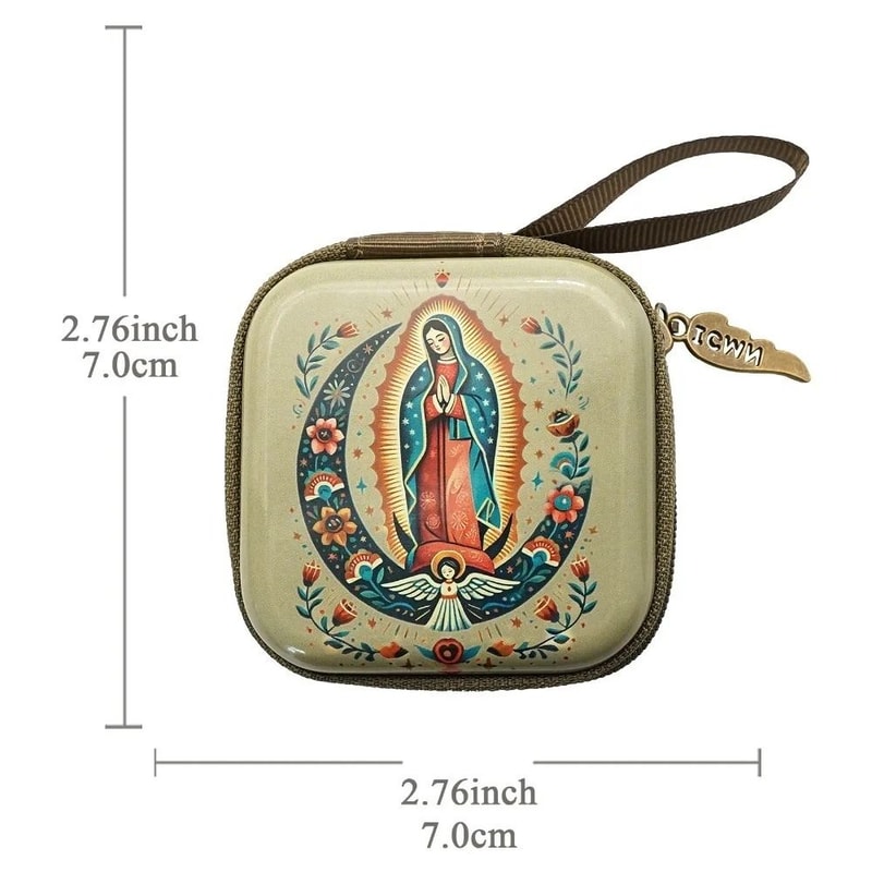 Portable Rosary Storage Bag Prayer Pouch Christian Jewelry Case 7