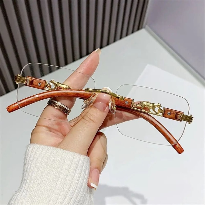 Rimless Retro Sunglasses UV400 Metal Frame Fashion Shades 12