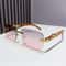 Rimless Retro Sunglasses UV400 Metal Frame Fashion Shades 5