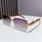 Rimless Retro Sunglasses UV400 Metal Frame Fashion Shades 6