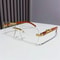 Rimless Retro Sunglasses UV400 Metal Frame Fashion Shades 4