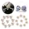 Rhinestone Pearl Flower Buttons Set Wedding DIY Craft Embellishments 0