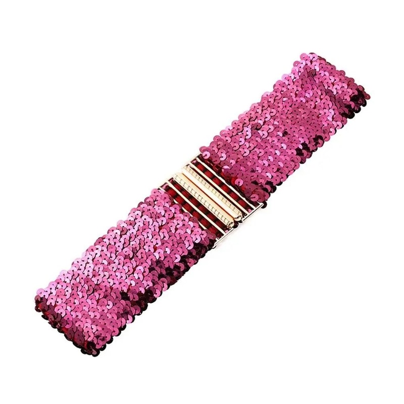 Sequin Stretch Belt Wide Elastic Corset Waistband For Women 9