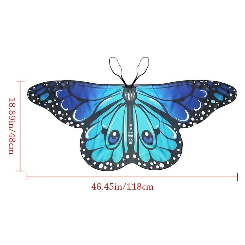 Kids Butterfly Wings Cape Fairy Costume Pixie Cloak For Girls 6